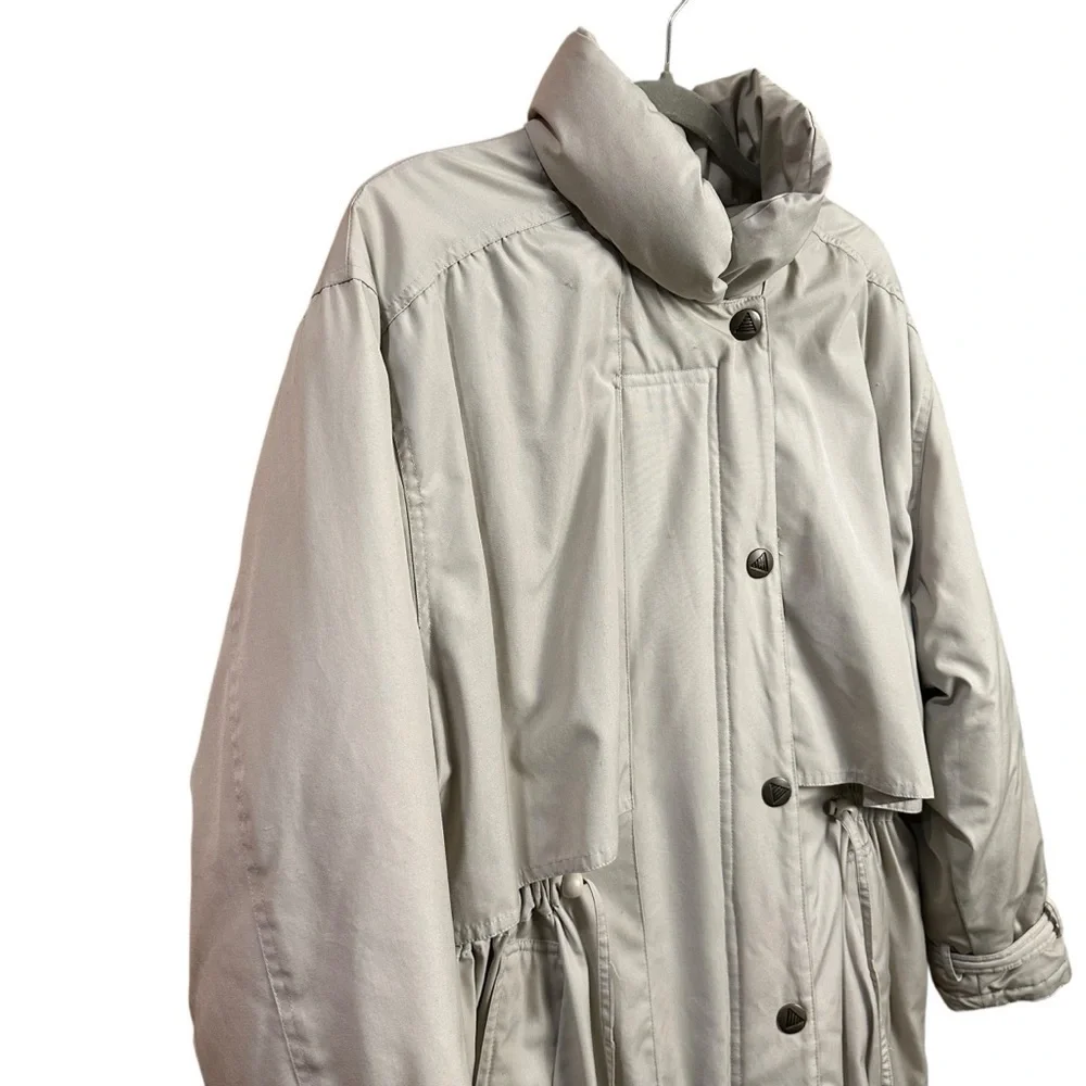 Middlebrook Park Down-Filled Long Beige Trench Coat Style Parka Size L
